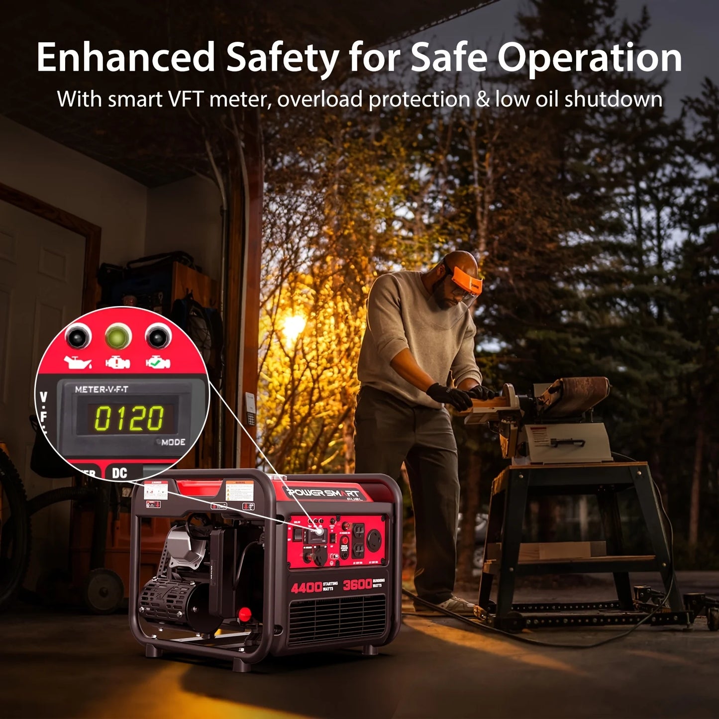 PowerSmart 4400W Portable Generator, Inverter Tech. RV 30A Outlet, Gas Powered