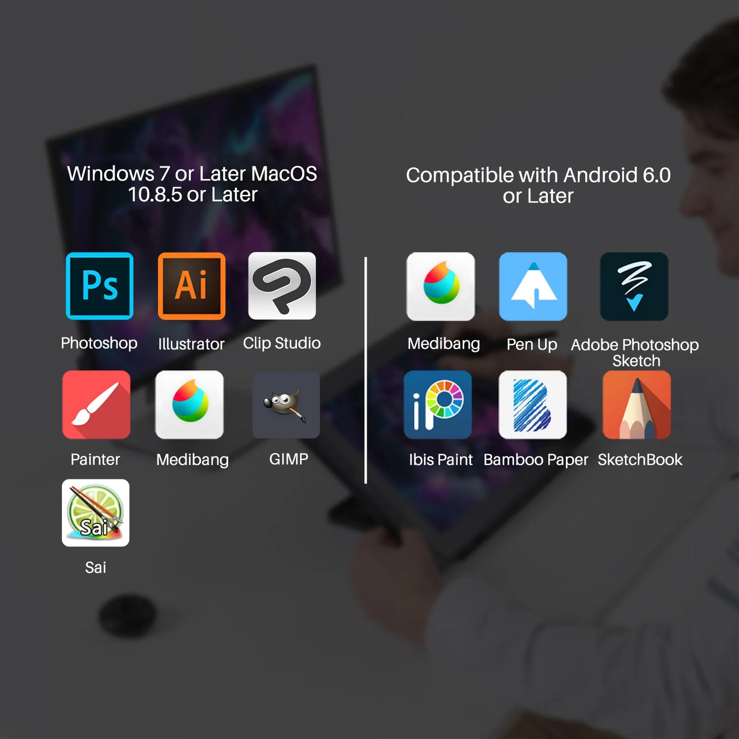 HUION Kamvas16, Drawing Monitor, Battery-Free Pen, 120% sRGB for Win/Mac/Android