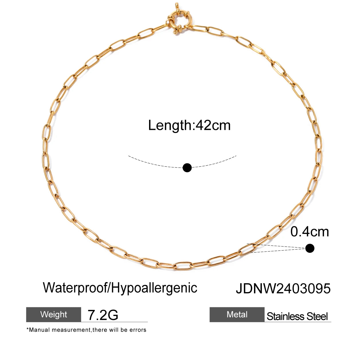 Uworld Fashion Stainless Steel 18 K Chain Necklace Charm Metal Texture Collar Jewelry Titanium Waterproof Collier Femme Gift