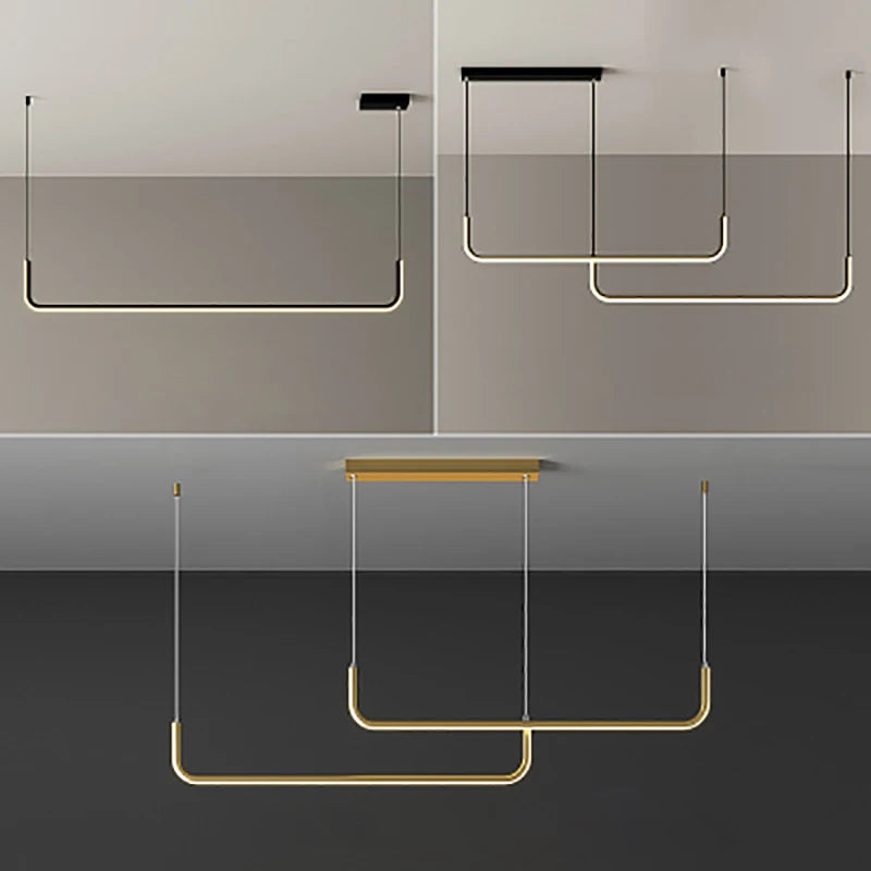 Modern LED Strip Chandelier Light Home Deco Ceiling Hanging Pendant Living Room