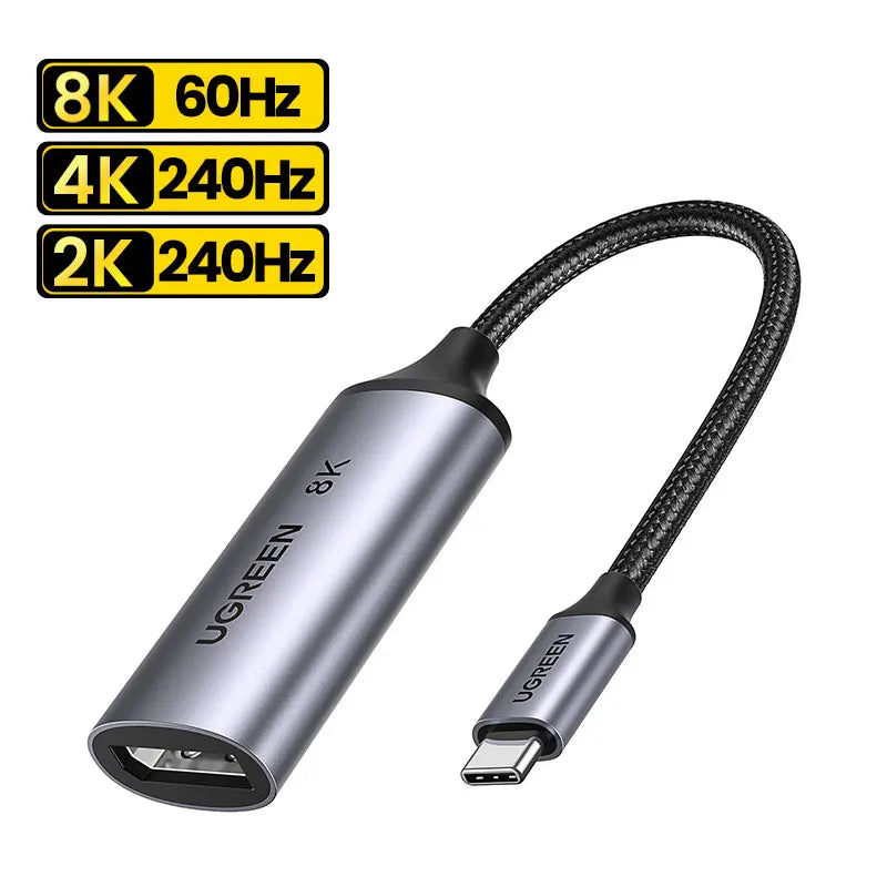 USB C to 8K DP1.4 Displayport 1.4 Adapter iPhone 15 Macbook Pro iPad USB Type C