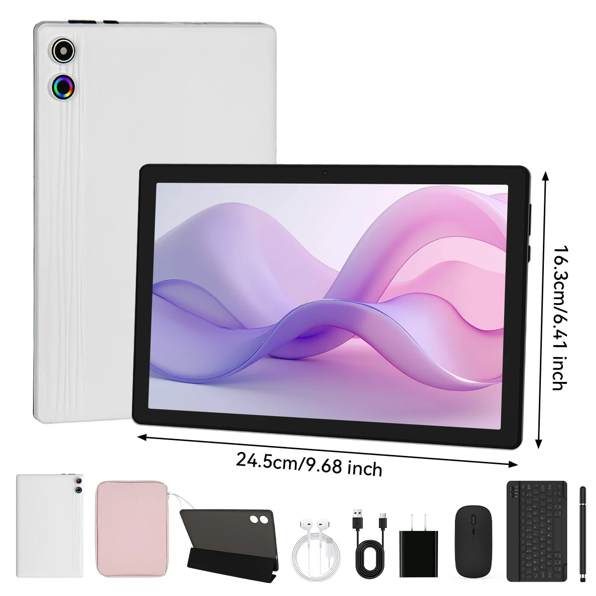 10" Android 14 Tablet, 12GB+64GB, 1TB Expand, w/ Keyboard, Mouse, Stylus & Bag