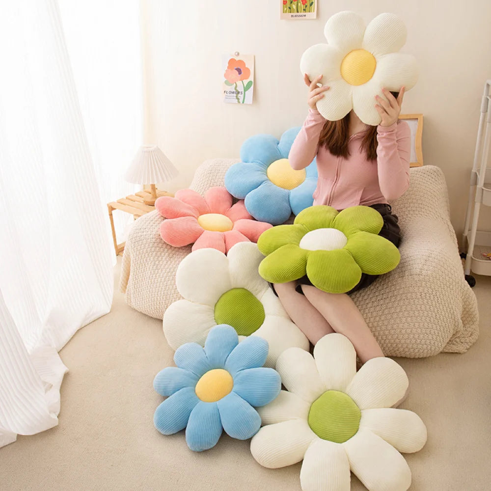 Flower-Shaped Pillow Cushion Anime Theme Cute Plush Toy Sofa Chair Backrest