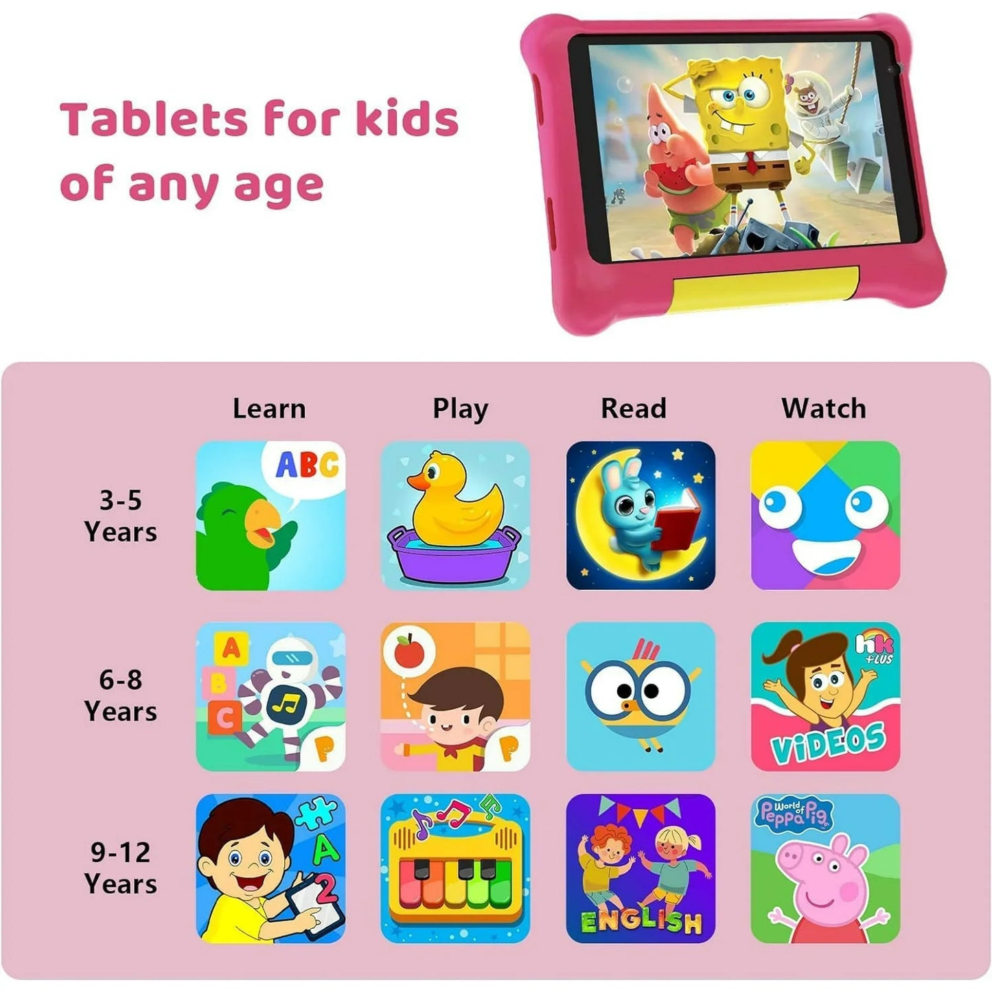 7" Kid Tablet Android 13, 5GB RAM 32GB,128GB Expand,2500mAh Battery, Dual Camera