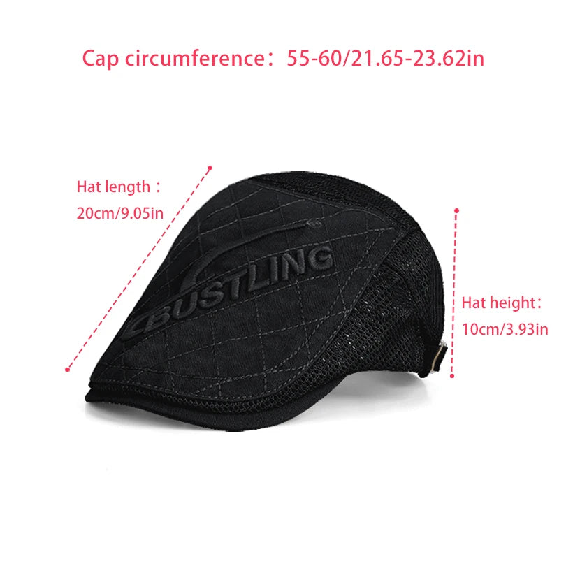 6169-New summer beanie hat for outdoor use, breathable, sun-protective and sun-shielding. British retro style baseball cap.