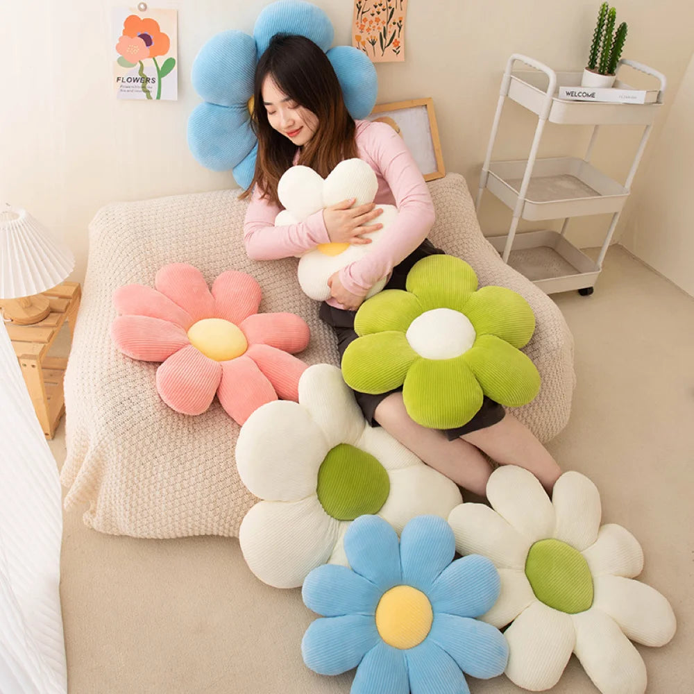 Flower-Shaped Pillow Cushion Anime Theme Cute Plush Toy Sofa Chair Backrest