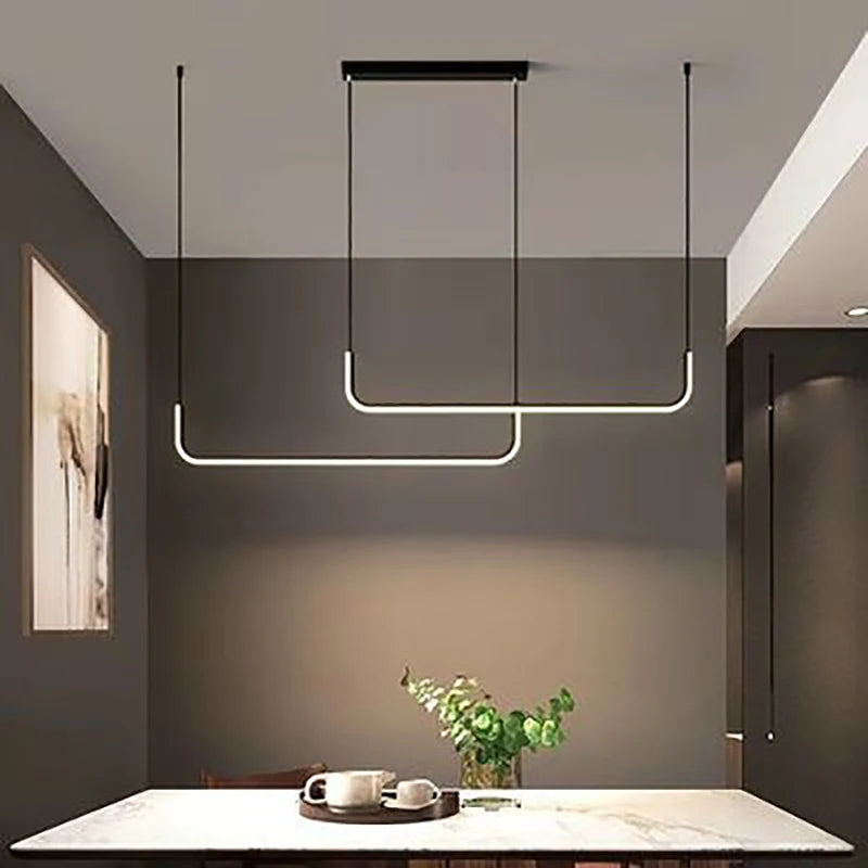 Modern LED Strip Chandelier Light Home Deco Ceiling Hanging Pendant Living Room