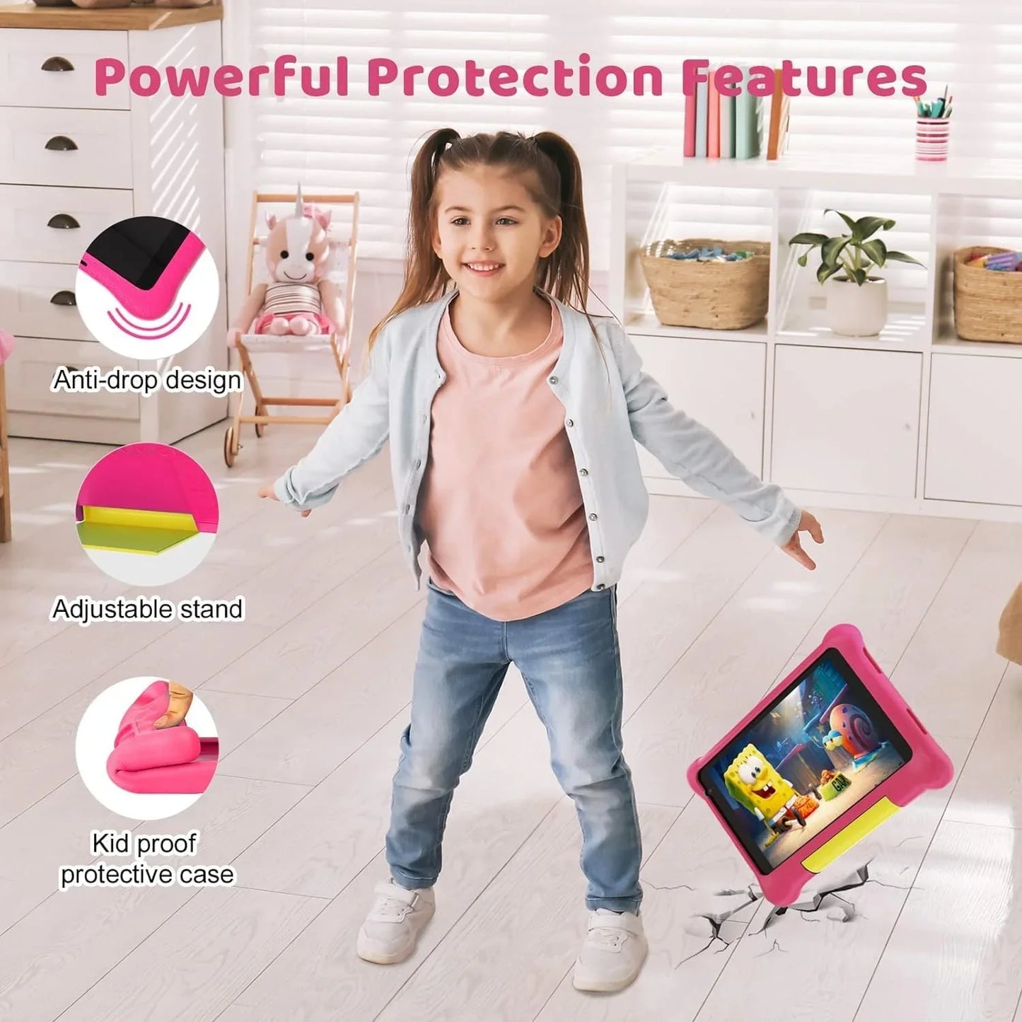 7" Kid Tablet Android 13, 5GB RAM 32GB,128GB Expand,2500mAh Battery, Dual Camera