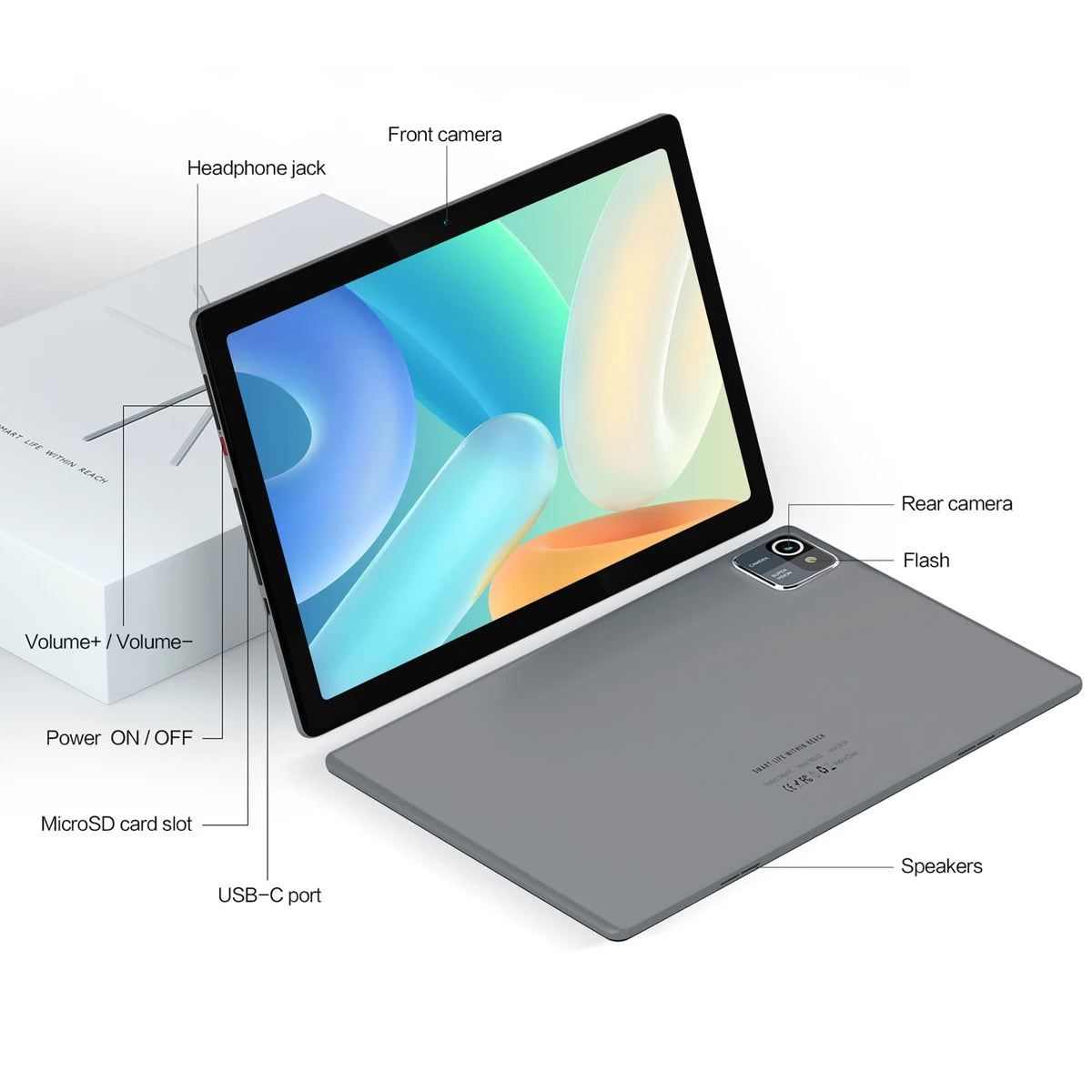 2025 MB1001 Tablet 10.1" HD, 6GB+64GB, 5MP Camera, 5000mAh, Android 13 Exp128GB