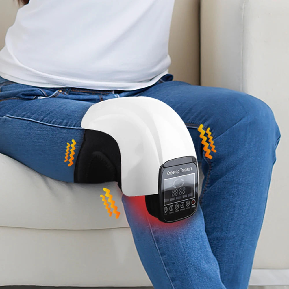 Air Compression Knee Pads Knee Protection Massager for Knee Leg Joint Heating Vibration Massage Relaxation Cordless Protable