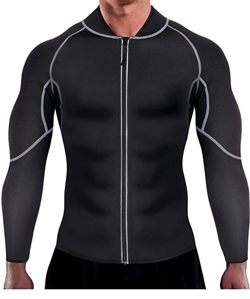 Mens Shaper Sauna Suit Neoprene Sweat Jacket, Weight Loss L Sleeve Waist Trainer