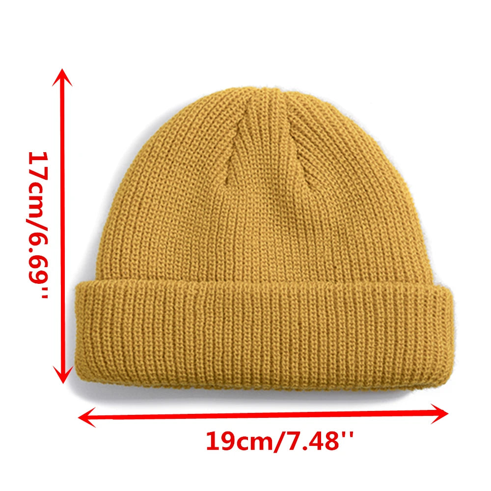 Daily Fisherman Beanie Hat Unisex Sailor Style Autumn Beanie Ribbed Knitted Hat