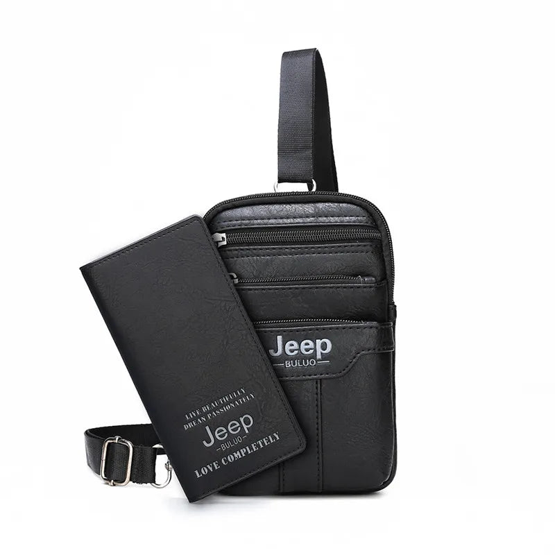 JEEP BULUO Multi-function Small Sling Chest Bag Man Fashion Casual Crossbody Bag