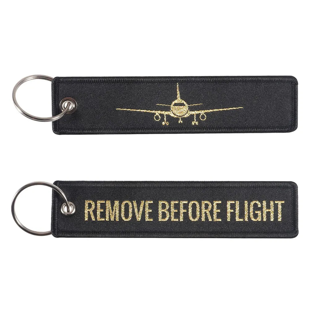 5 PCS/LOT Remove Before Flight Woven Keychains Special Luggage Label Airplane Chain Keychain for Aviation Gifts Car Keyring