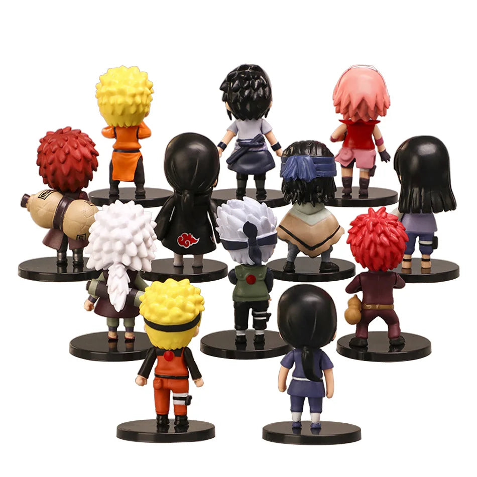 12pc/set Anime Naruto Shippuden Hinata Sasuke Itachi Kakashi Gaara Action Figure