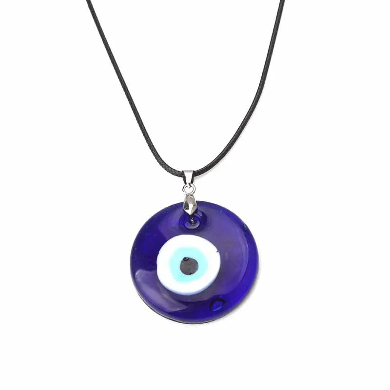 Vintage Turkish Evil Eye Pendant Necklace for Women Fashion Clavicle Chain Statement Necklace Boho Party Jewelry Femme Collares