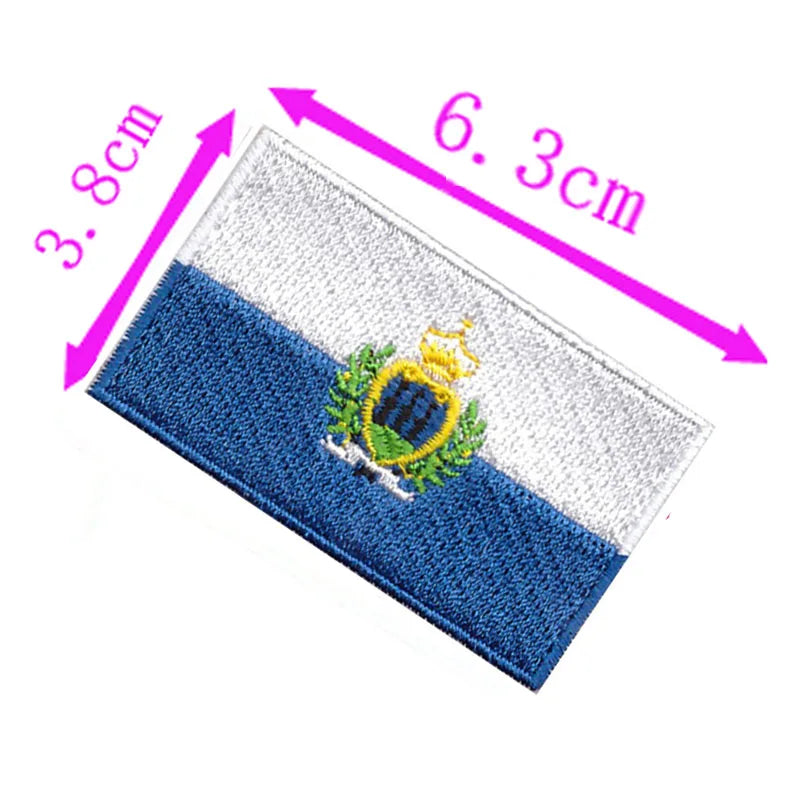 San Marino Country Flag Embroidery Patch 6.3cm Wide Iron On Patch