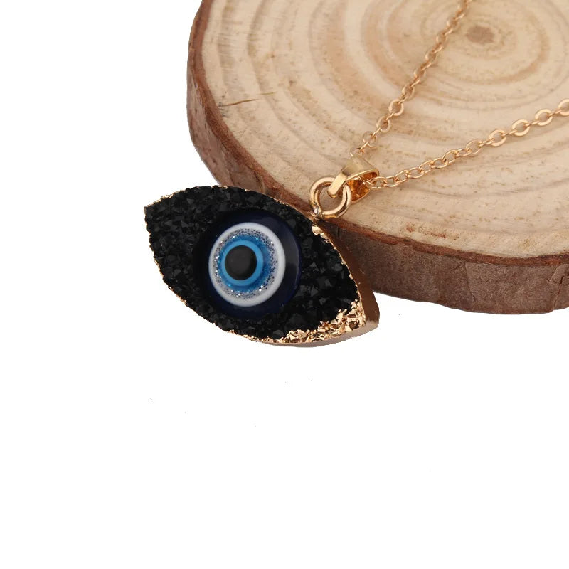 Vintage Turkish Evil Eye Pendant Necklace for Women Fashion Clavicle Chain Statement Necklace Boho Party Jewelry Femme Collares