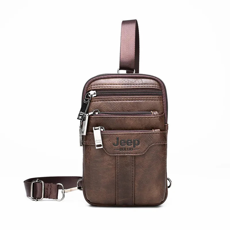 JEEP BULUO Multi-function Small Sling Chest Bag Man Fashion Casual Crossbody Bag