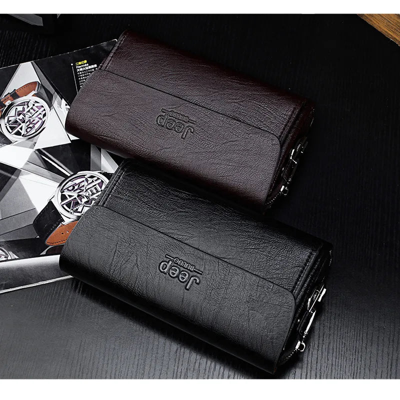 JEEP BULUO Famous Brand Men's Handbags Luxury Bags Phone and Pen Leather Wallets