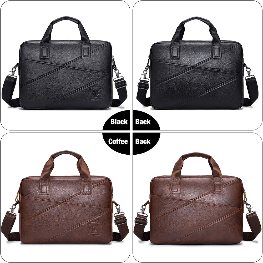 BULLCAPTAIN 2020 Men's Briefcase Business Handbag Can Be Used For 15 Inch Laptop Casual Shoulder Messenger Bags Leather Bag Men