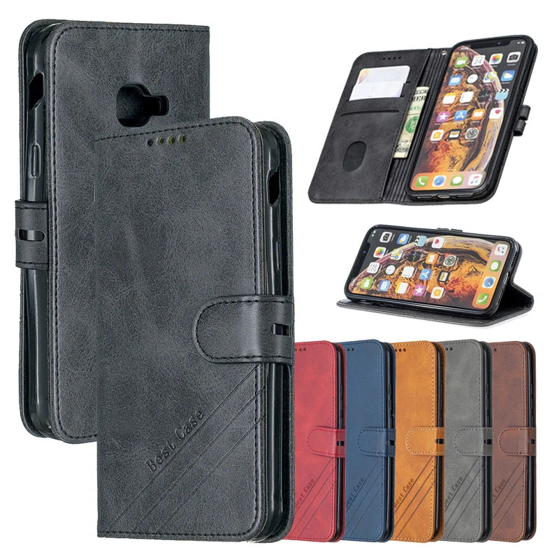 Leather Flip Phone Case, Samsung Galaxy X 4 4S G390F G398F Magnetic Stand Wallet