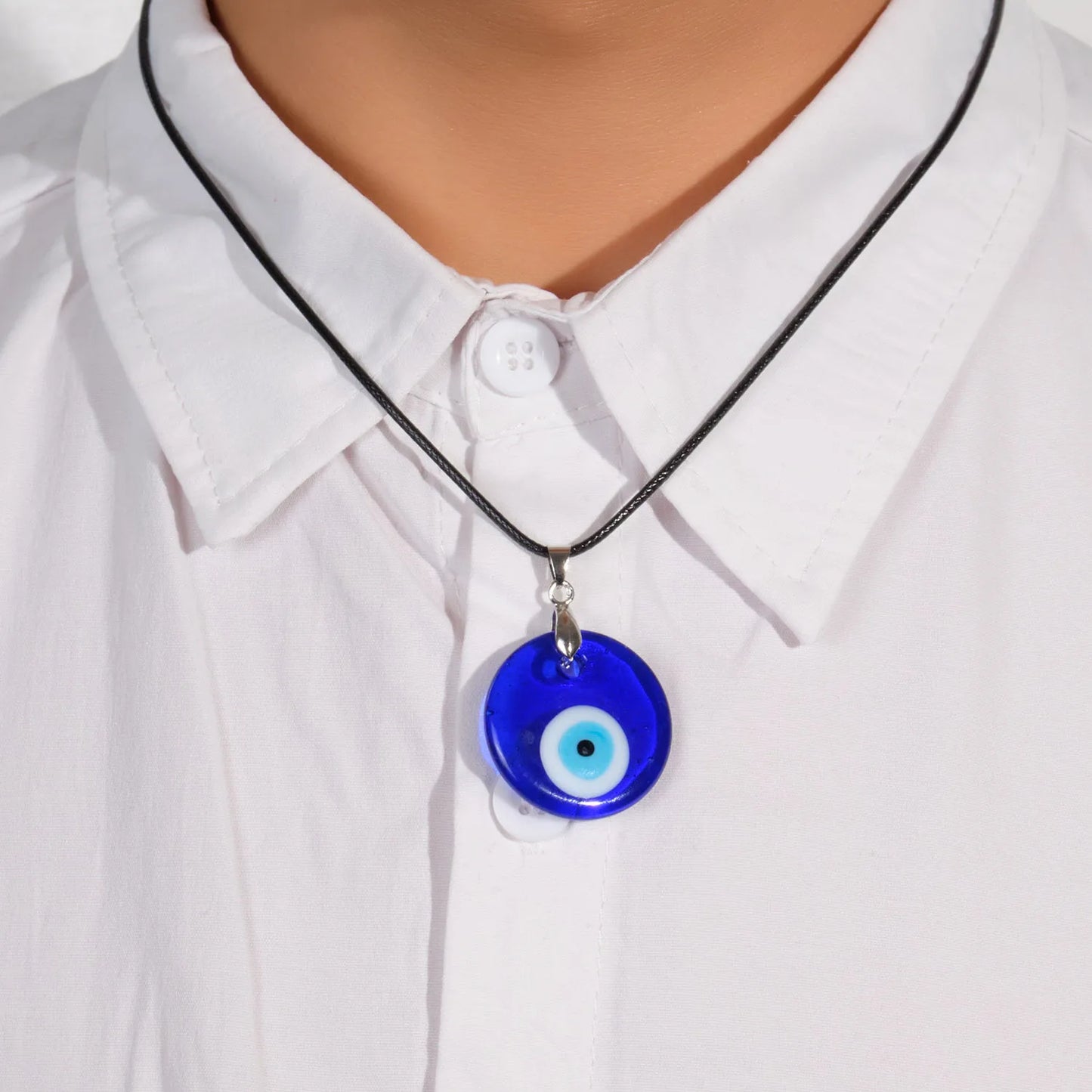 Vintage Turkish Evil Eye Pendant Choker Necklace Lucky Blue Evil Eyes Clavicle Chain Necklace Party Jewelry For Women Girls Gift