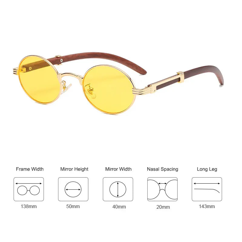CATERSIDE 2022 Luxury Brand Designer Glasses Man Retro Classic Round Oval Sunglasses Men Fashion Popular Travel Wooden Shades