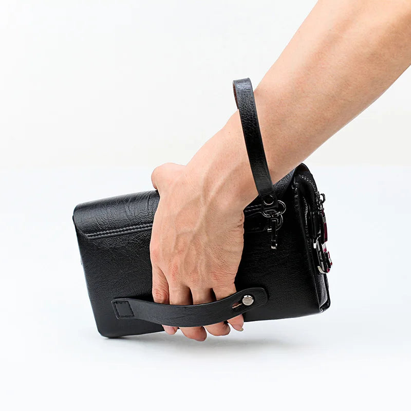 JEEP BULUO Famous Brand Men's Handbags Luxury Bags Phone and Pen Leather Wallets