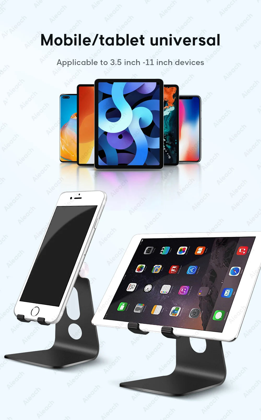 Universal Metal Tablet Stand for iPad Android 7.9–11" Rotation Hold Desk Mount