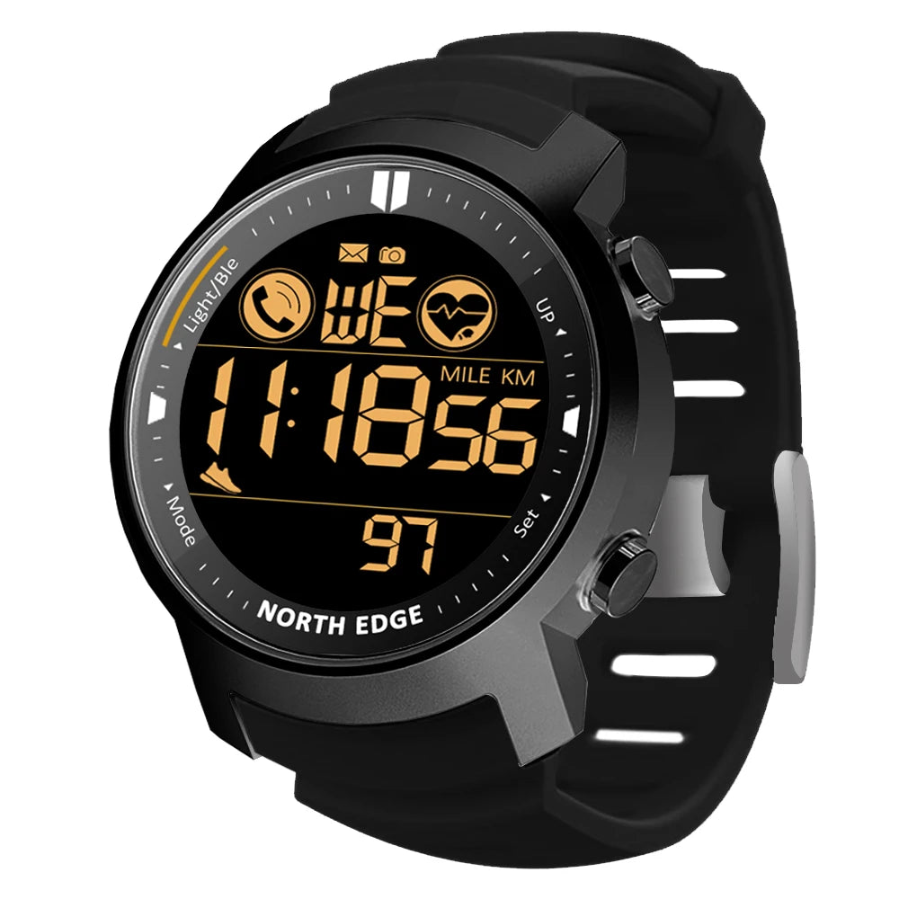 NORTH EDGE Smart Watch Heart Rate Waterproof 50M Running Pedometer iOS Android