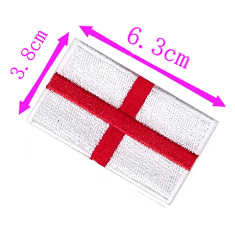 England Country Flag Embroidery Patch 6.3cm Wide Iron On Sew On Backing/Hand Craft