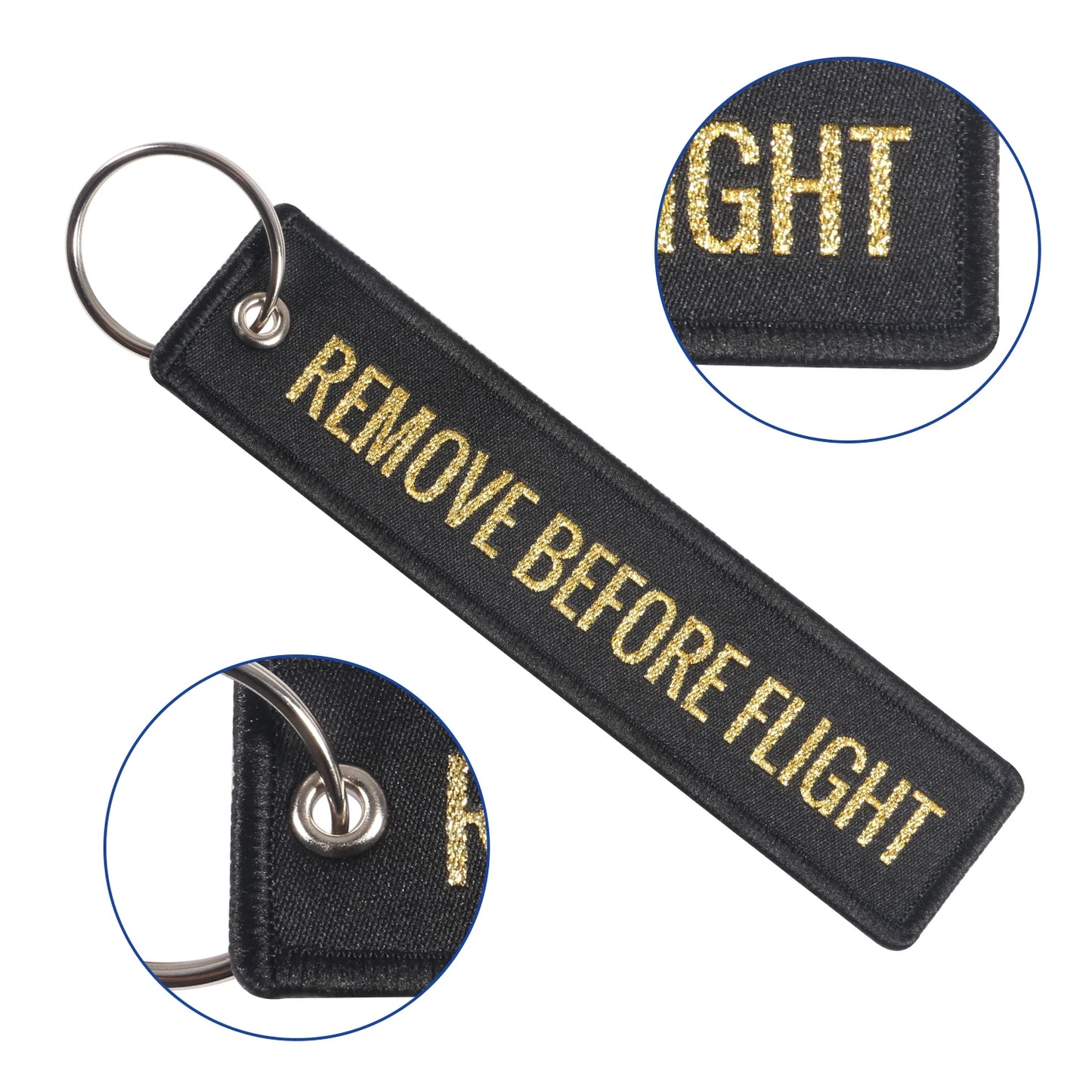 5 PCS/LOT Remove Before Flight Woven Keychains Special Luggage Label Airplane Chain Keychain for Aviation Gifts Car Keyring