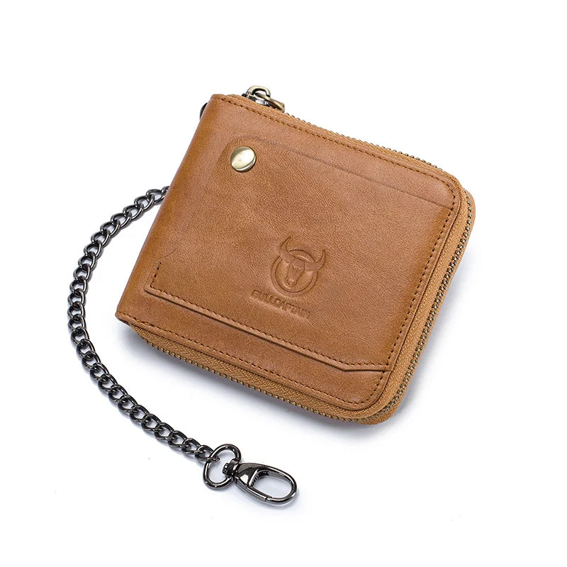 Bullcaptain Cowhide Genuine Leather Men Wallet Coin Purse Small Mini Card Holder Vintage PORTFOLIO Portomonee Male Walet Pocket