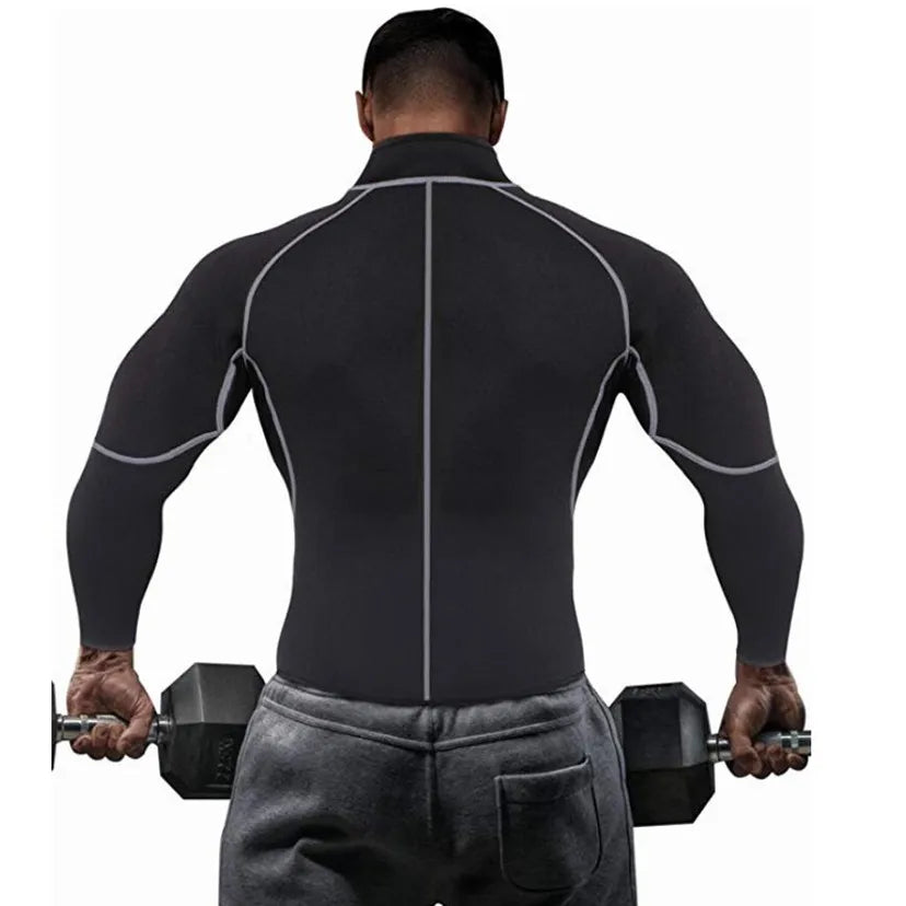 Mens Shaper Sauna Suit Neoprene Sweat Jacket, Weight Loss L Sleeve Waist Trainer