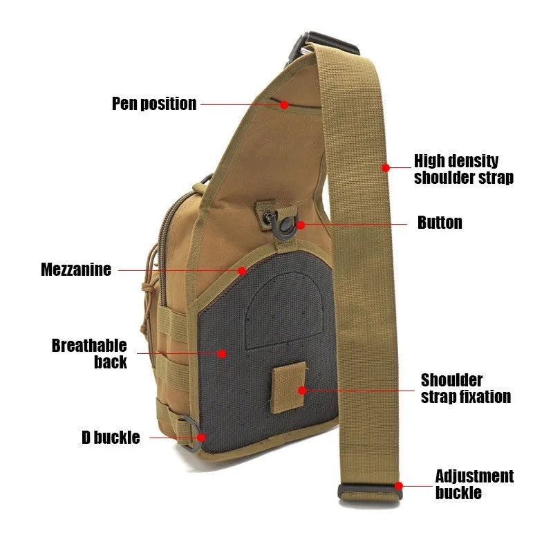 Tactical Shoulder Backpack, Waterproof Hiking Camping Pack Concealed Range Bag