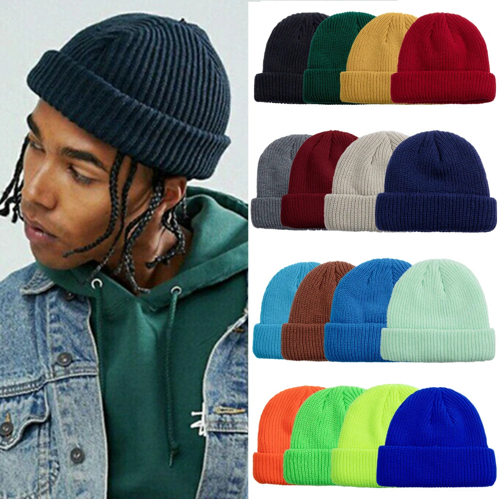 Daily Fisherman Beanie Hat Unisex Sailor Style Autumn Beanie Ribbed Knitted Hat