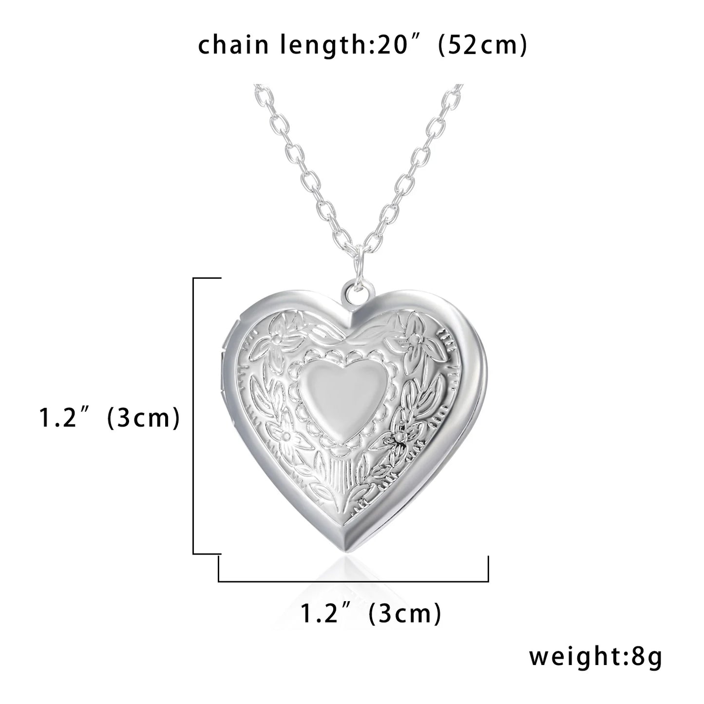 Romantic Cute Heart Photo Frame Pendant Necklace Love Heart Charm Openable Locket Necklaces Women Men Fashion Memorial Jewelry