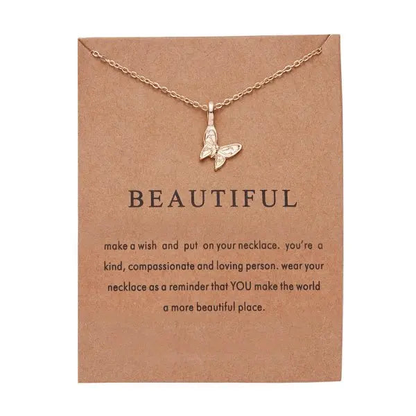 New Trendy Alloy Cute Elegant Sun Star Leaves Bird Butterfly Heart Luck Pendant Necklaces for Women Fashion Accessories Jewelry