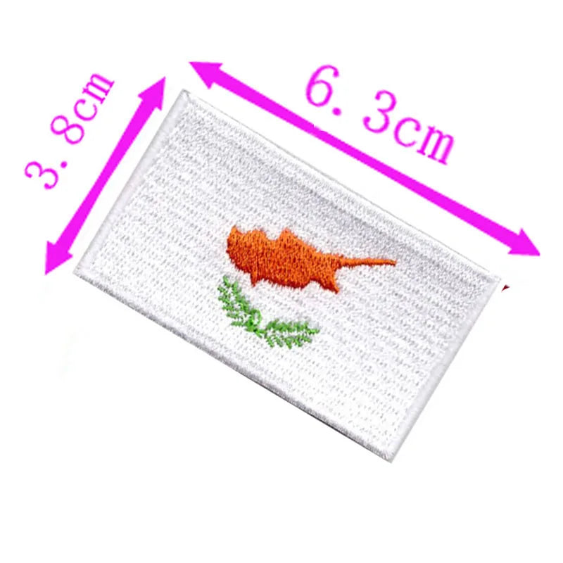 Cyprus Country Flag Embroidery Patch 6.3cm Wide Iron On Sew On Backing/Hand Craft