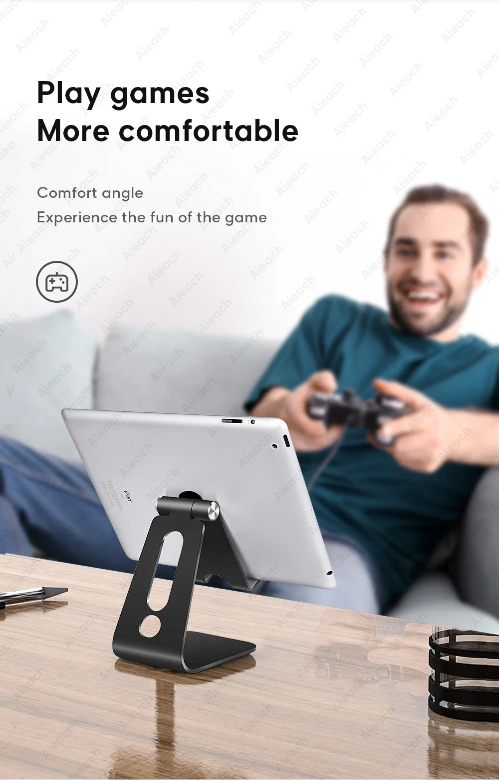 Universal Metal Tablet Stand for iPad Android 7.9–11" Rotation Hold Desk Mount