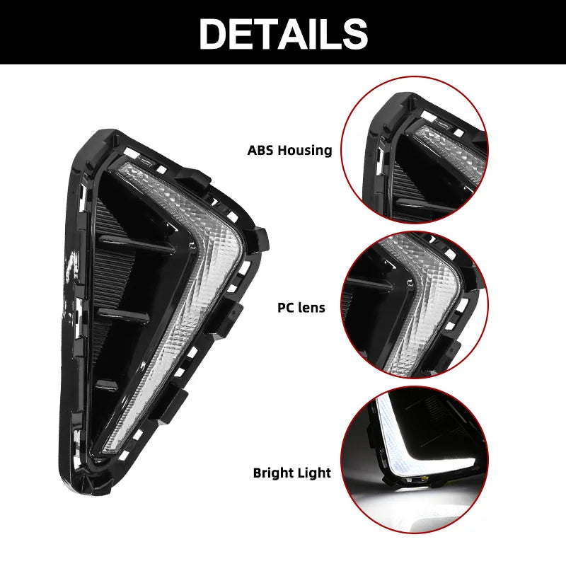 LED DRL for KIA RIO 2021 Fog Lamp Daytime Running Lights Day Daylight Front Bumper Driving Headlights Yellow White Turn Signal
