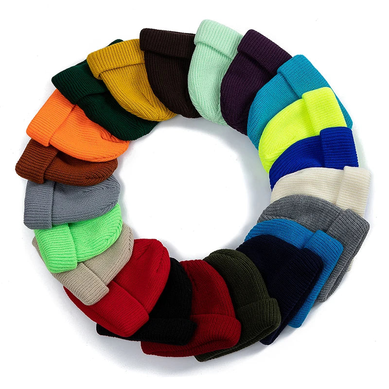 Daily Fisherman Beanie Hat Unisex Sailor Style Autumn Beanie Ribbed Knitted Hat