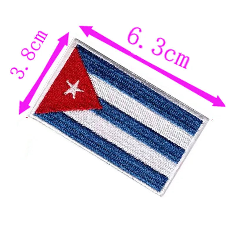 Cuba Country Flag Embroidery Patch 6.3cm Wide Iron On Sew On Backing/Hand Craft