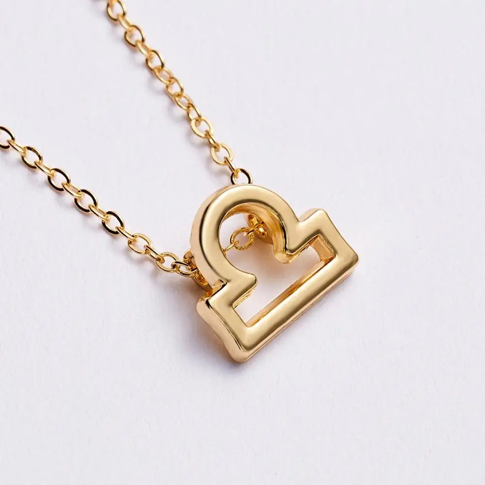Female Elegant Star Zodiac Sign 12 Constellation Necklaces Pendant Gold Color Chain Choker Necklaces for Women Jewelry Cardboard