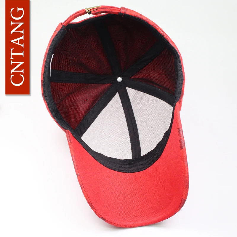CNTANG Leather Suede PU Camouflage Baseball Cap Men Fashion Spring Hat Snapback Hip Hop Unisex Caps Adjustable Brand Casual Hats