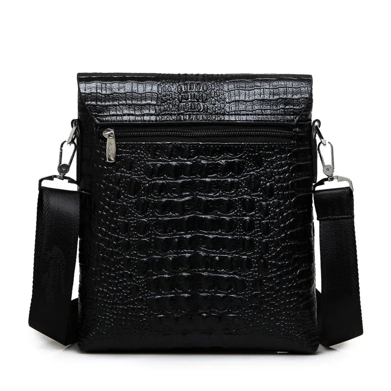 Luxury Messenger Bag Men Leather Business Alligator Shoulder Bag, Crossbody Bag