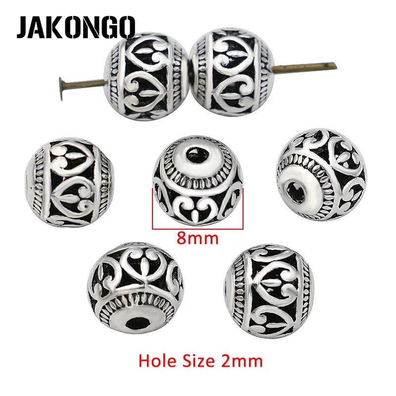 10Pcs Antique Silver Plated Hollow Butterfly Loose Spacer Beads for Jewelry Making Bracelet Accessories 8mm