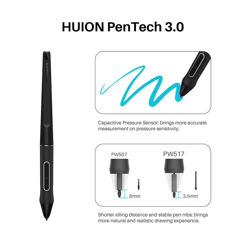HUION Kamvas 22 Graphic Pen Tablet Monitor Pen Display 21.5" Anti-glare Screen