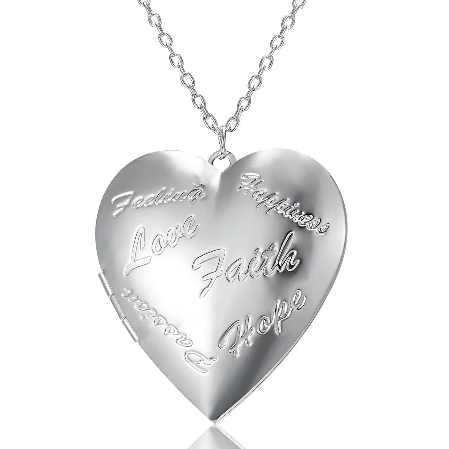 Romantic Cute Heart Photo Frame Pendant Necklace Love Heart Charm Openable Locket Necklaces Women Men Fashion Memorial Jewelry